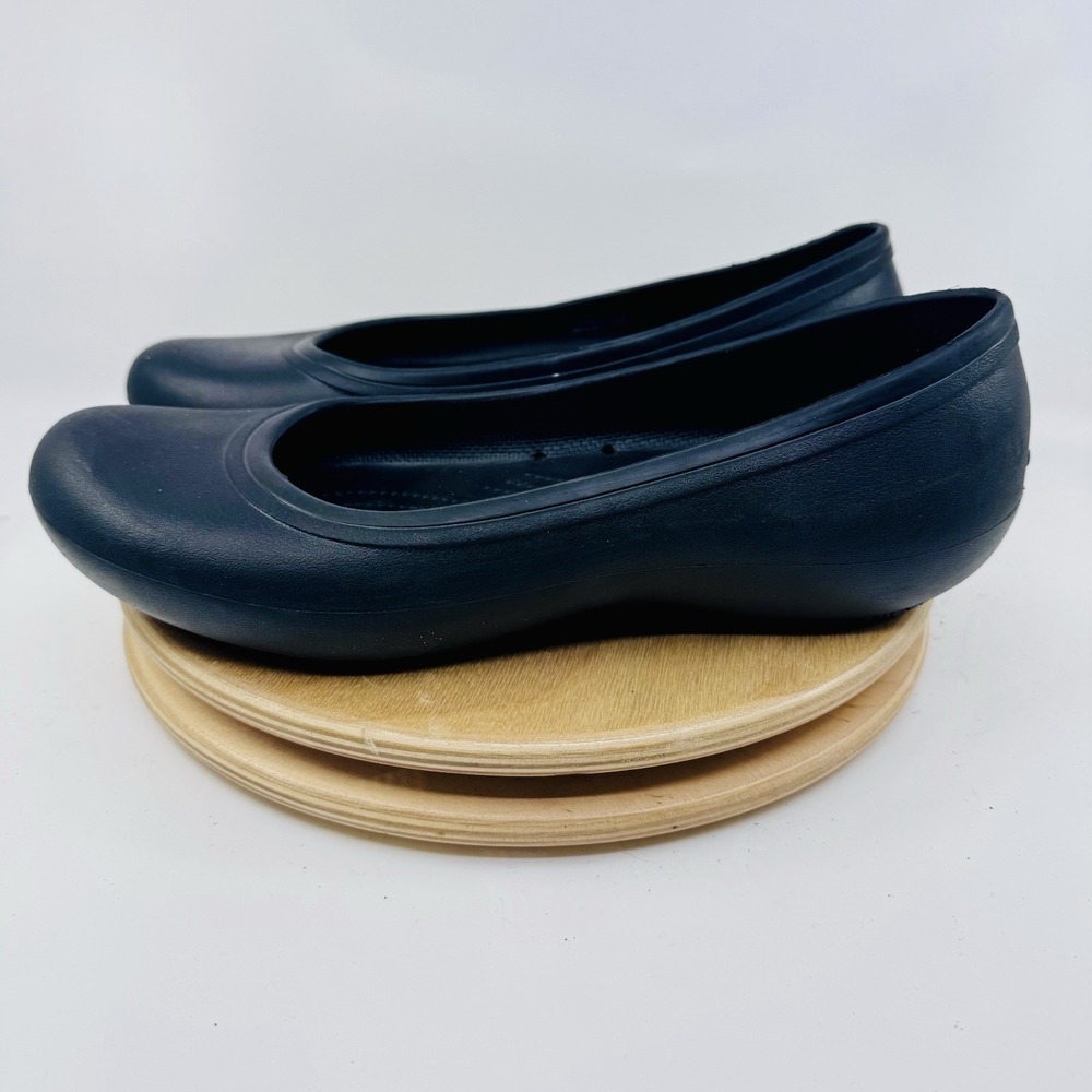 Crocs At Work Women 11 Black Ballet Flats Slip On Comfort Shoes 205074